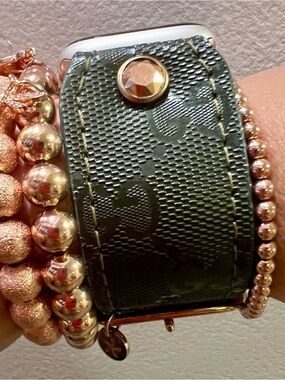 Spark*l band Emerald Imprime  Watch band with Rose Gold Mir Crystal.